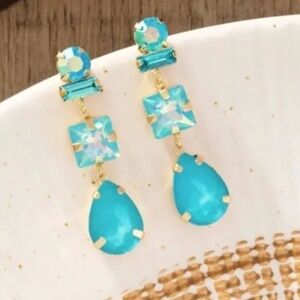 ❤️ FREE Gem Gemstone Rock Chic Glam Classy Elegant Drop Faux Diamond Earrings